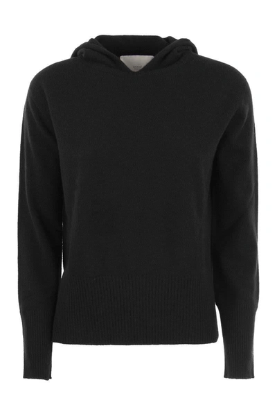 Shop Vanisé Marina - Cashmere Sweater With Hood In Black