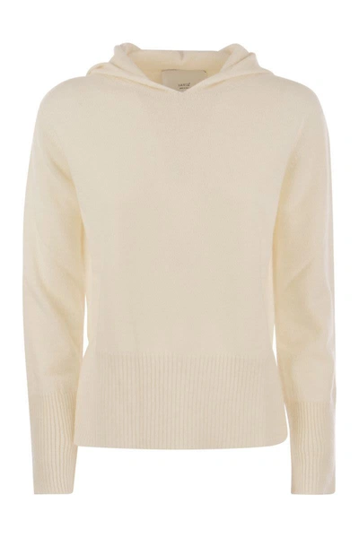 Shop Vanisé Marina - Cashmere Sweater With Hood In Cream