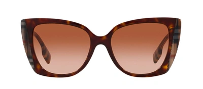 Shop Burberry 0be4393 405313 Cat Eye Sunglasses In Brown