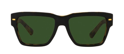 Shop Dolce & Gabbana Dg4431 340471 Square Sunglasses In Green