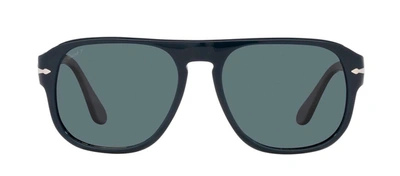 Shop Persol Po3310s 11893r Round Polarized Sunglasses In Blue