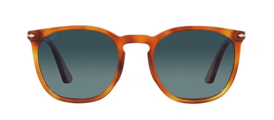 Shop Persol Po3316s 96/s3 Rectangle Polarized Sunglasses In Blue