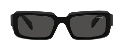 Shop Prada Pr 27zs 16k08z Rectangle Sunglasses In Grey