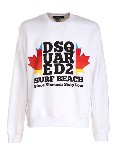 Shop Dsquared2 Crewneck Sweatshirt In Bianco