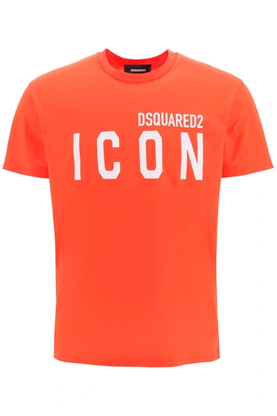 Shop Dsquared2 Icon Logo T-shirt In Orange (orange)