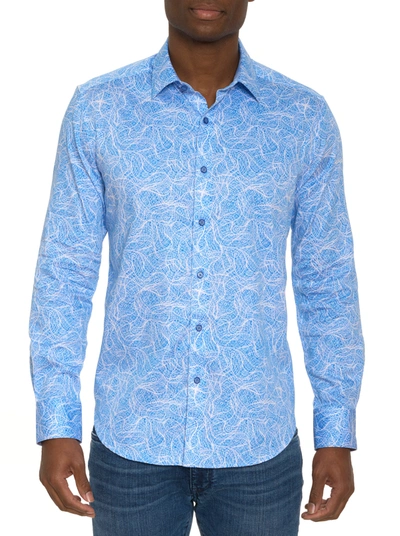 Robert Graham Men's Stelvio Cotton-stretch Sport Shirt In Light Blue