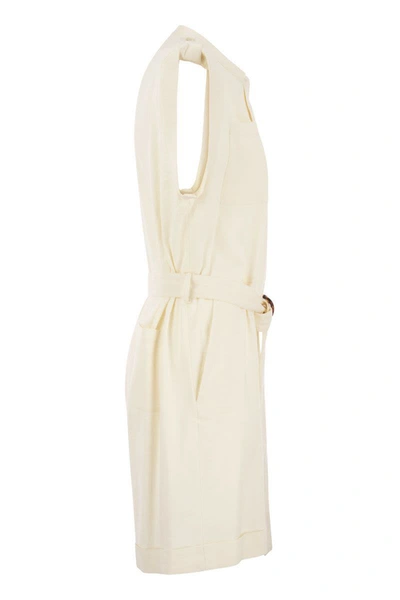 Shop Antonelli Linen And Cotton Blend Overalls In Cream