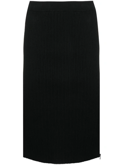 Shop Tom Ford Ribbed Silk Blend Pencil Skirt In Black