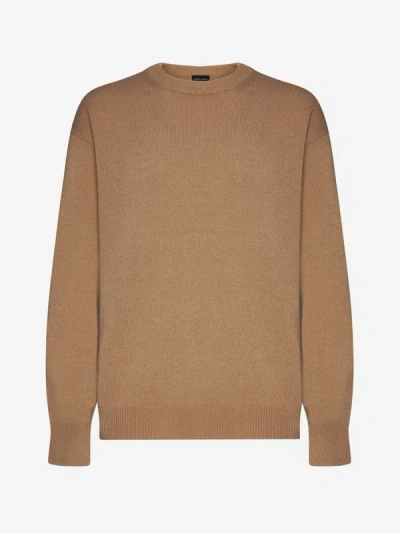 Shop Roberto Collina Wool And Cashmere Sweater In Hazelnut