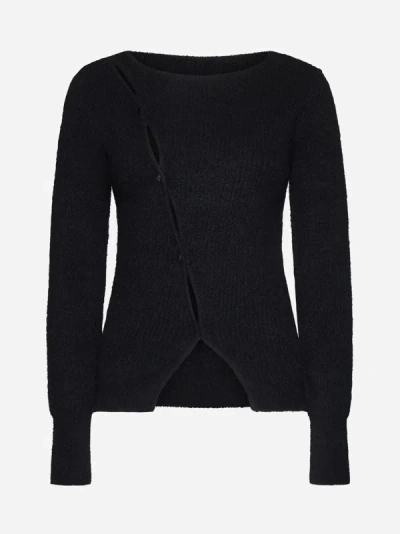 Shop Jacquemus Pau Alpaca-blend Sweater In Black