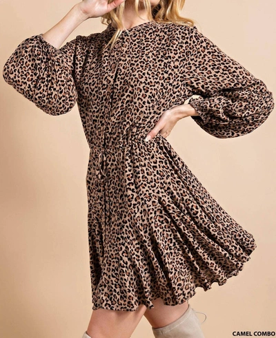 Shop Kori Where The Wild Things Are Dress In Camel Combo In Multi