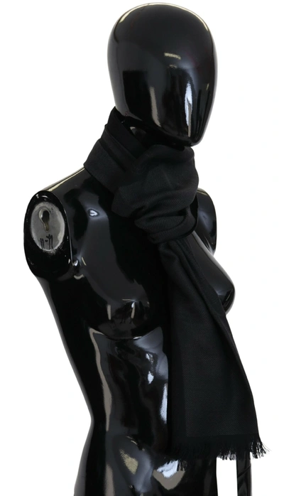 Shop Costume National Wool Shawl Foulard Fringes Women's Scarf In Black