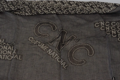 Shop Costume National Logo Knit Neck Wrap Shawl Women's Scarf In Grey
