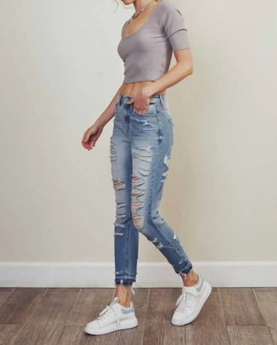 Shop Kancan Skittles And Sunbeams Jeans In Light Wash In Blue