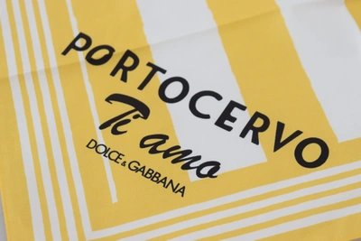 Shop Dolce & Gabbana Portocervo Cotton Shawl Wrap Women's Scarf In Yellow