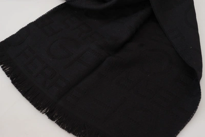 Shop Gf Ferre' Wool Neck Wrap Shawl Fringes Women's Scarf In Black