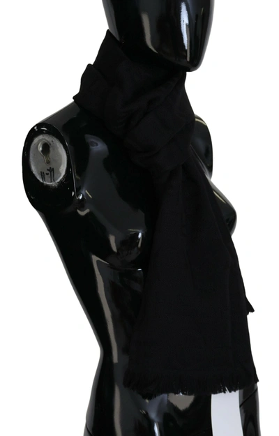 Shop Gf Ferre' Wool Neck Wrap Shawl Fringes Women's Scarf In Black