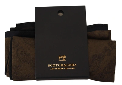 Shop Scotch & Soda Patterned Wrap Square Handkerchief Women's Scarf In Brown
