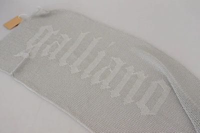 Shop John Galliano Logo Knitted Neck Wrap Shawl Foulard Women's Scarf In Grey