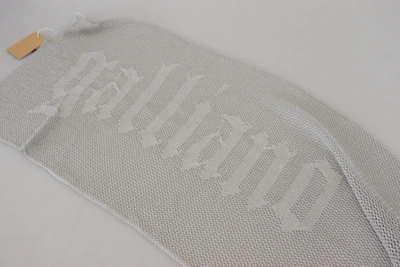 John Galliano Logo Knitted Neck Wrap Shawl Foulard Women's Scarf In Grey
