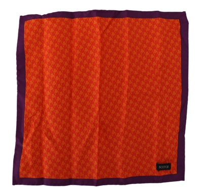 Shop Scotch & Soda Silk Square Handkerchief Men's Scarf In Orange