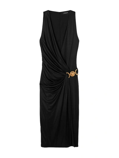 Shop Versace Medusa `95 Midi Dress In Black