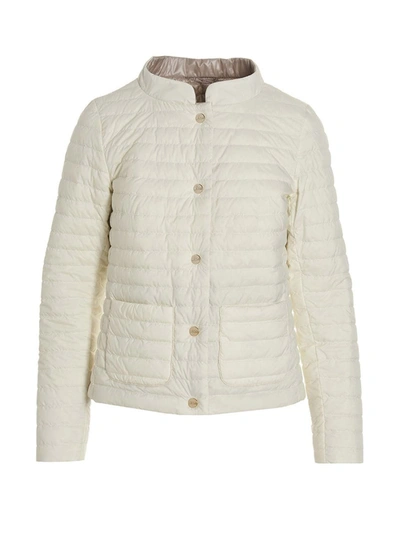 Herno Buttoned Reversible Down Jacket In Multicolor