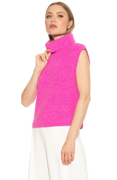 Shop Alexia Admor Jaylani Sleeveless Turtleneck Sweater In Hot Pink
