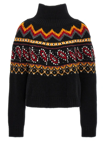 Shop Alanui Antartic Circle Sweater, Cardigans Black