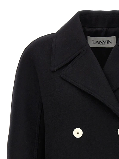 Shop Lanvin Double-breasted Coat Coats, Trench Coats Black