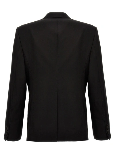 Shop Alexander Mcqueen Embroidered Lapel Blazer Jacket Jackets Black