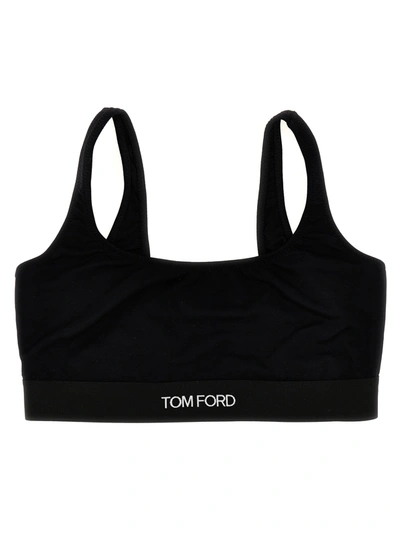 Shop Tom Ford Logo Bralette Underwear, Body Black