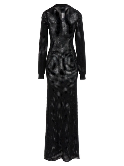 Shop Off-white Net Long Polo Dresses Black