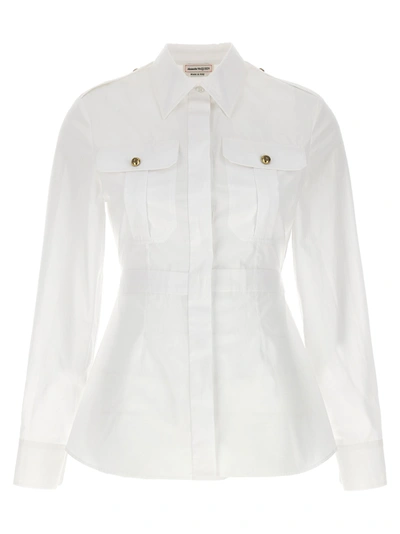 Shop Alexander Mcqueen Peplum Shirt Shirt, Blouse White