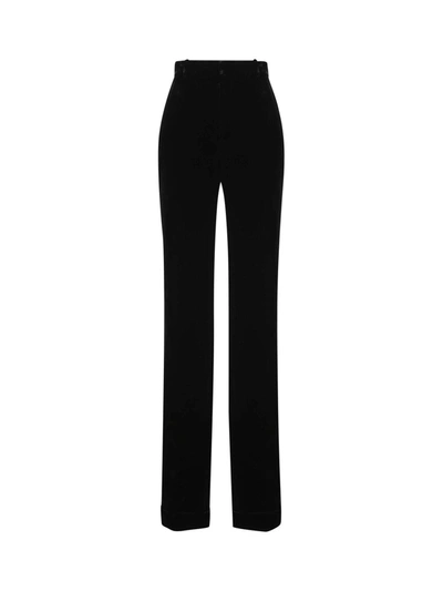 Shop Saint Laurent Straight Leg Tailored Trousers In Noir