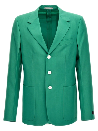 Shop Lanvin Single-breasted Blazer Jackets Green