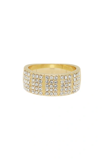 Shop Covet Pavé Cz Band Ring In Gold