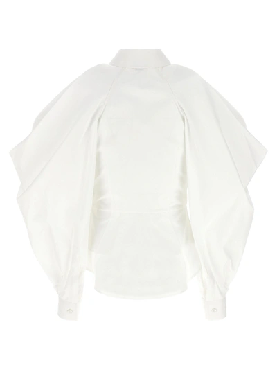 Shop Alexander Mcqueen Cut Out Shirt On Shoulders Shirt, Blouse White