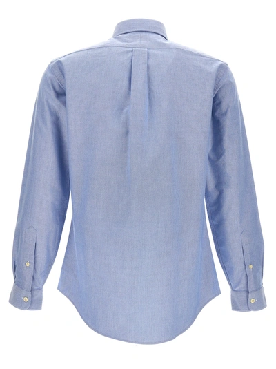 Shop Polo Ralph Lauren Logo Embroidery Shirt Shirt, Blouse In Light Blue