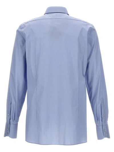 Shop Tom Ford Poplin Cotton Shirt Shirt, Blouse In Light Blue