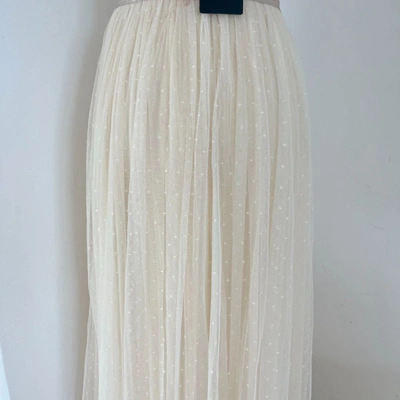 Pre-owned Needle & Thread Beige Tulle Sequin Embellished Tube Gown