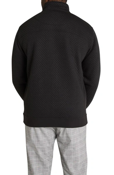 Shop Johnny Bigg Hugo Jacquard Zip-up Sweatshirt In Black