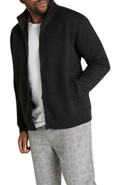 Shop Johnny Bigg Hugo Jacquard Zip-up Sweatshirt In Black