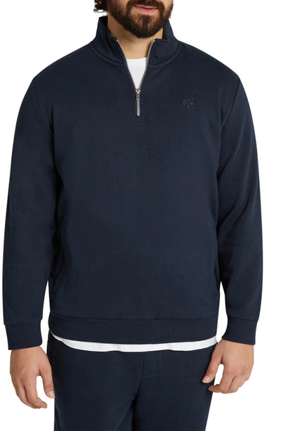 Shop Johnny Bigg Hayden Quarter Zip Sweatshirt In Navy