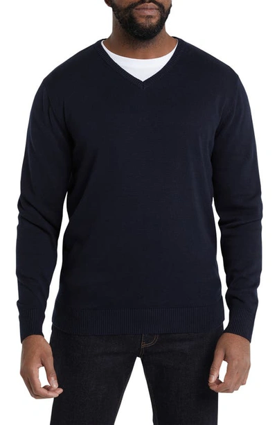 Shop Johnny Bigg Essential V-neck Sweater In Navy