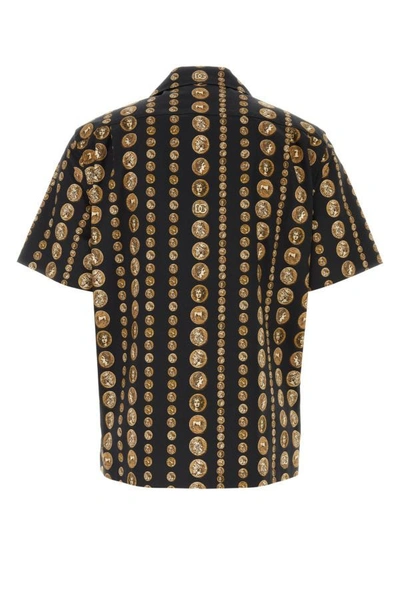 Shop Dolce & Gabbana Man Printed Stretch Cotton Hawaii Drill Shirt In Multicolor