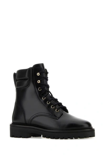 Shop Isabel Marant Woman Black Leather Campa Ankle Boots