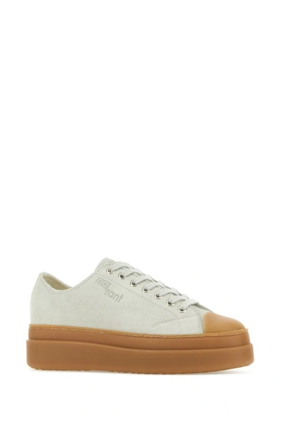 Shop Isabel Marant Woman Ivory Suede Austen Low Sneakers In White