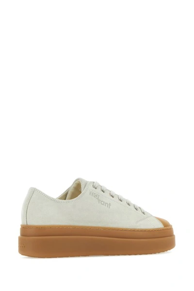 Shop Isabel Marant Woman Ivory Suede Austen Low Sneakers In White