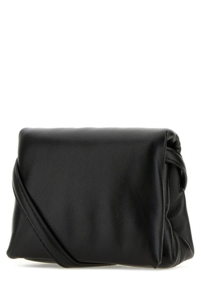 Marni Woman Black Leather Mini Prisma Clutch In Black